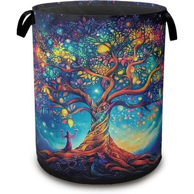 Panier à linge Cosmic Tree, paniers à linge pliables, paniers à linge sales avec poignées Tree Of Life, panier à linge Oxford pour chambre à coucher, salle de bain, dortoirs de niveau collégial