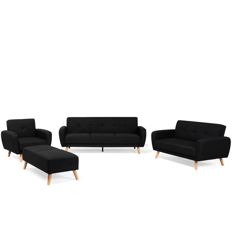 Neilson 4 - Piece Living Room Set, Black