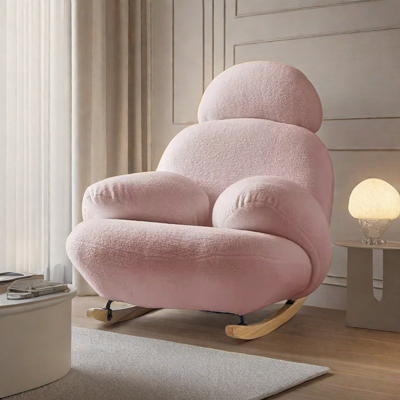 Chaise berçante décontractée, Rose