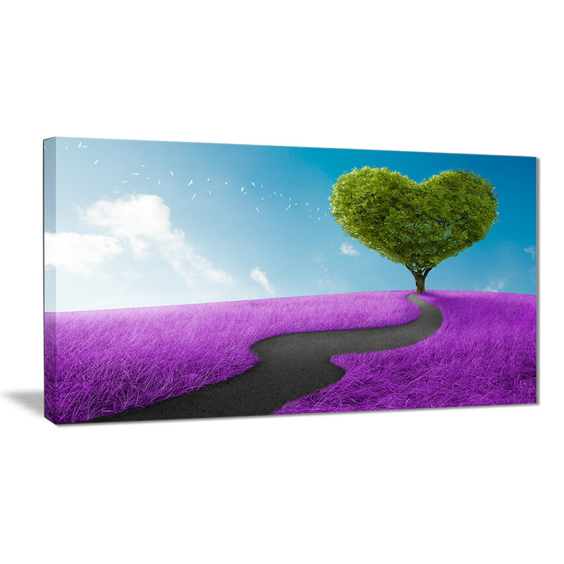 «Heart Tree Abstract», reproduction d'impression, H 16 po x l 32 po x P 1 po, Toile tendue avec châssis