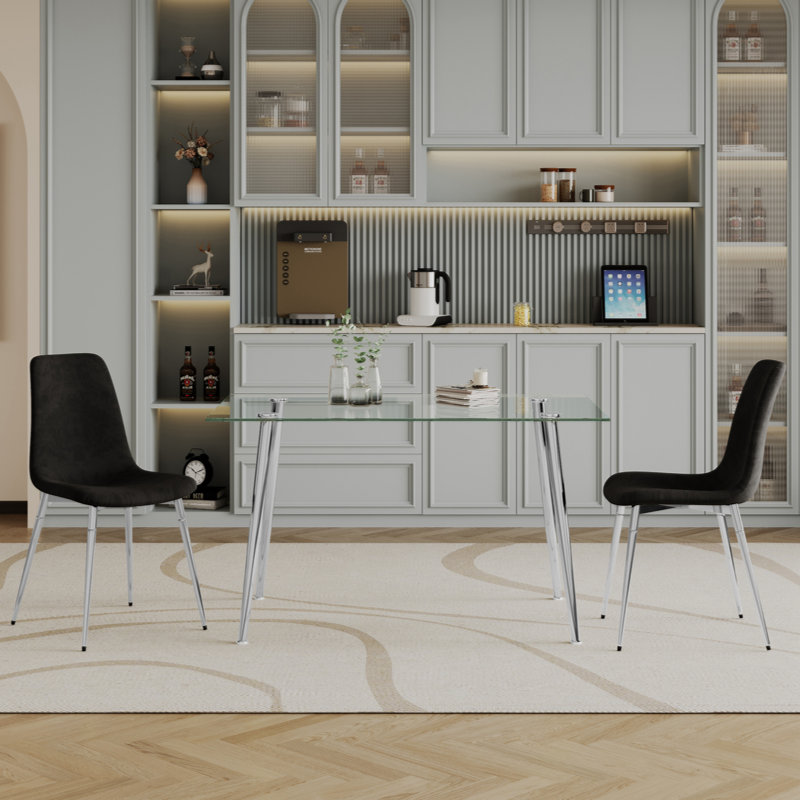 Table de salle à manger Kinnen, H 29,5 po x L 63 po x l 35,4 po, Doré