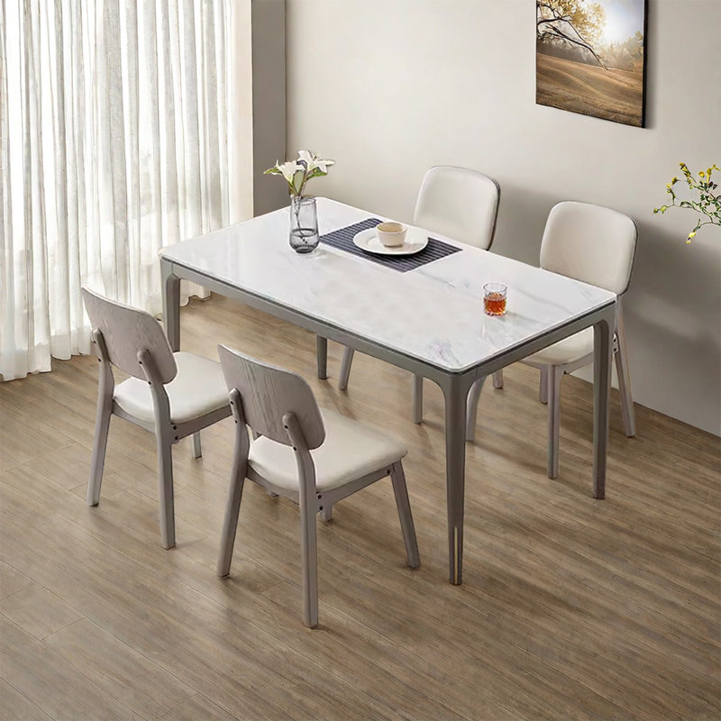 Modern simple durable dining table Four Leg Base Dining Set, 5 Piece Dining Set