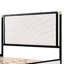 Lit double avec tête de lit en tissu blanc bouclé, cadre industriel argenté champagne + noir, lattes solides pour un poids de 800 lb, assemblage rapide dans la chambre à coucher avec charge en bois rembourré-1921844441