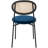 Modern Velvet Dining Side Chair with Rattan Back and Black Metal Legs for Kitchen or Dining Room-1352617813