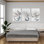 Ensemble d'art mural en acrylique 3 pièces White Rose