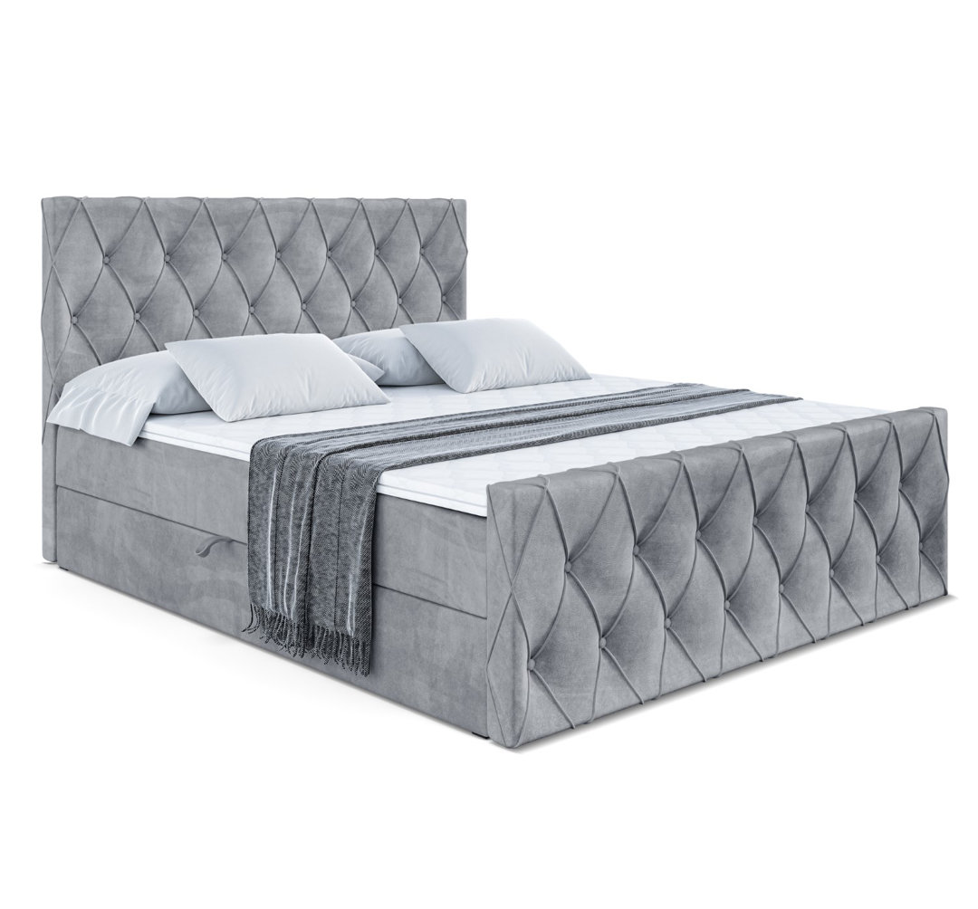 Boxspringbett mit bettkasten und Topper