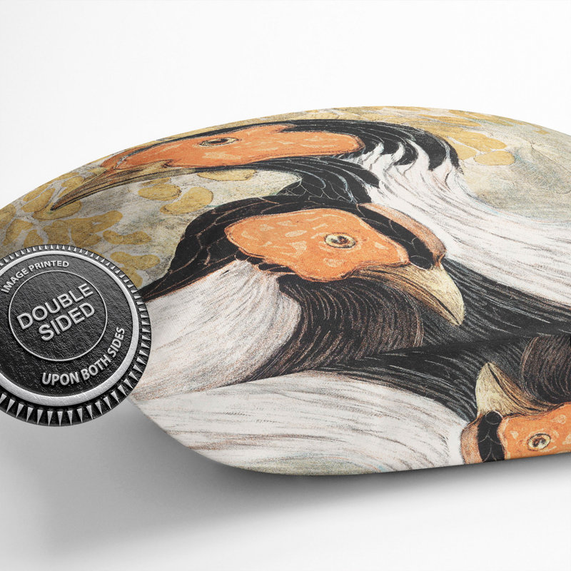 Two Pheasants Square Throw Cushion, 40cm H x 40cm W x 15cm D