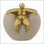 Jardinière ronde 9,3 x 8,8 x 8,8 avec figurine abstraite drapée sur jante