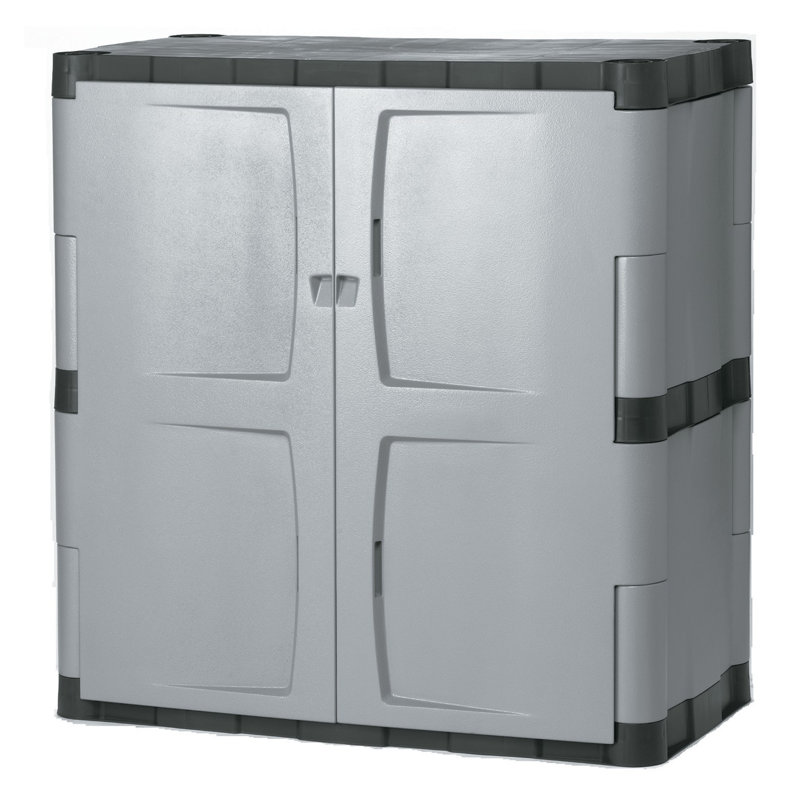 Gray Lockable Freestanding Resin Office Cabinet