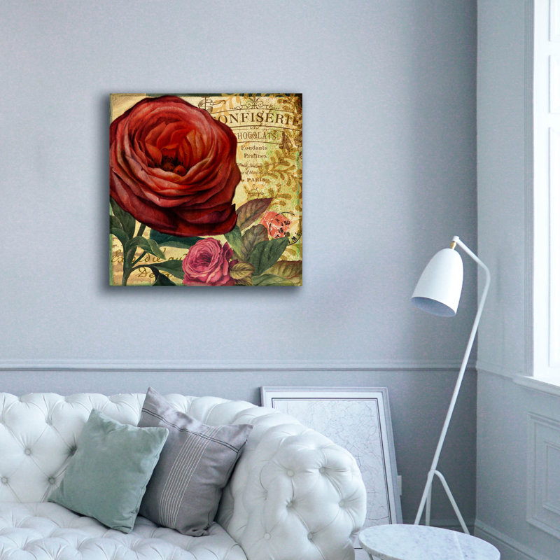 «Epic Graffiti« Rouge from the Garden 4 »par Art Licensing Studio, art mural sur toile, 37 po x 37 po