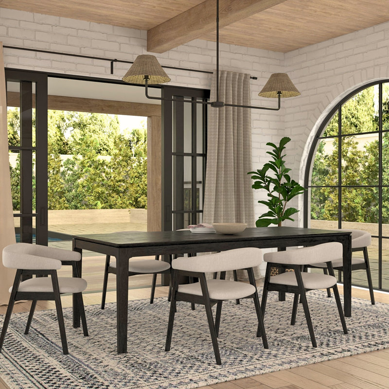 Rise Rectangular Extension Dining Table, Black