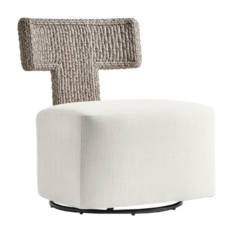 Cabo Swivel Patio Chair with Cushions, Cream Outdoor Poly 6070-002
