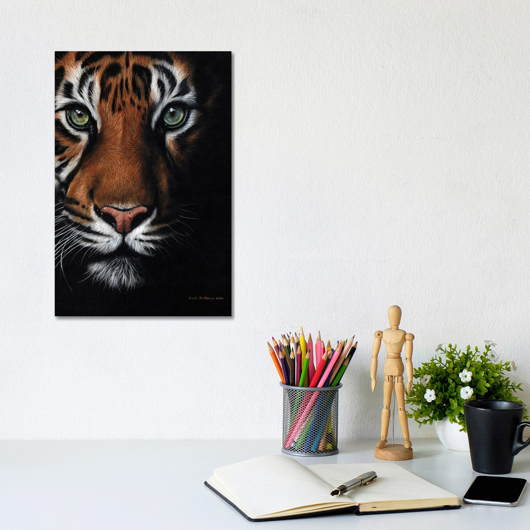 Bengalischer Tiger von Sarah Stribbling - Galerie-verpackte Leinwand Giclée auf Leinwand