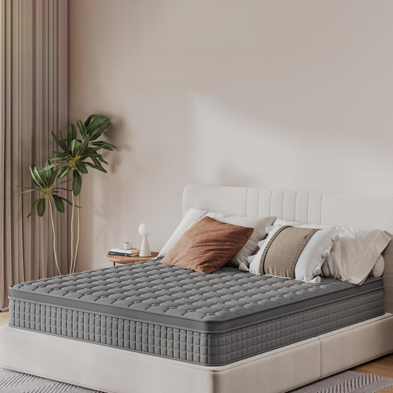 10 Inch Twin XL Multilayer Hybrid Mattress - Multiple Sizes & Styles Available, Ergonomic Design with Memory Foam and Pocket Spring, Medium Firm Feel, Grey