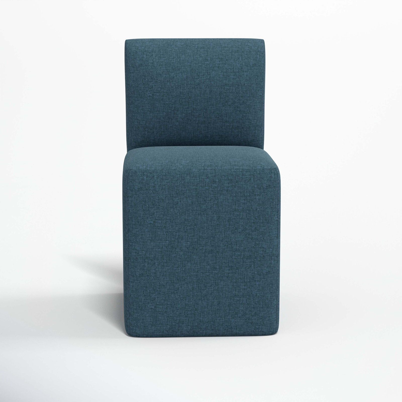 Mendy Upholstered Parsons Chair, Zuma Navy Textured Linen