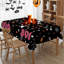 Nappe d'Halloween rectangulaire 60 x 84 pouces, décoration de table d'Halloween, toile de table d'Halloween fantôme citrouille d'araignée noire, housse de table Halloween