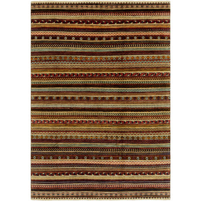 Tapis de la zone en laine 6 pi 8 po x 9 pi 6 po one-of-kind-noué la main Nash