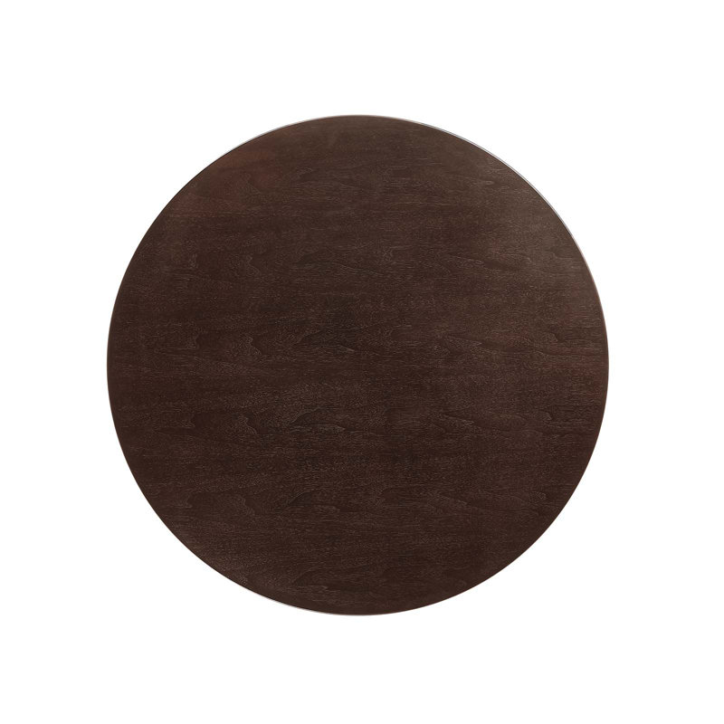 Lippa Dining Table by Modway, 35.5" L x 35.5" W, Gold, Cherry Walnut