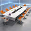 Table de conférence moderne blanc brillant-538626251