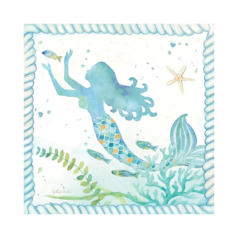 Mermaid Dreams IV by Cynthia Coulter - Wrapped Canvas Print, 30.48 cm H x 30.48 cm W