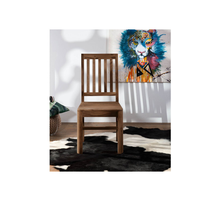 Toronto 45cm H Solid Wood Slat Back Side Chair, Smoked Cherry