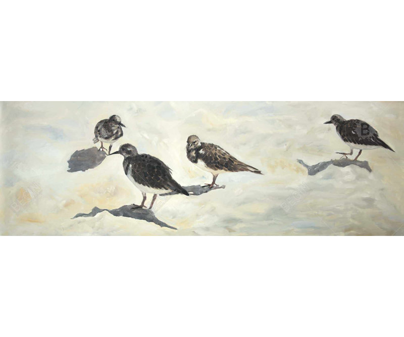 Sandpiper Birds, H 48 po x l 16 po, Noir