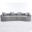 Canapé modulaire incurvé moderne en chenille de 105,6 po avec 4 coussins Boneless-1661715982