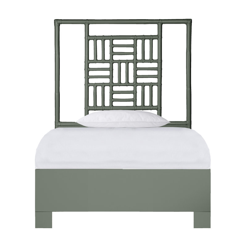 Finn Queen Bed, Pool Blue, White, Extra-long Twin