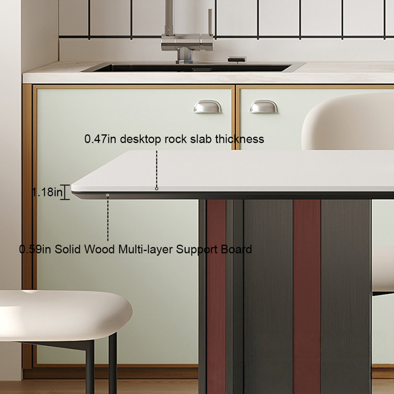 Ensemble de table de salle à manger de luxe en acier inoxydable, H 29,52 po x L 55,11 po x l 31,49 po