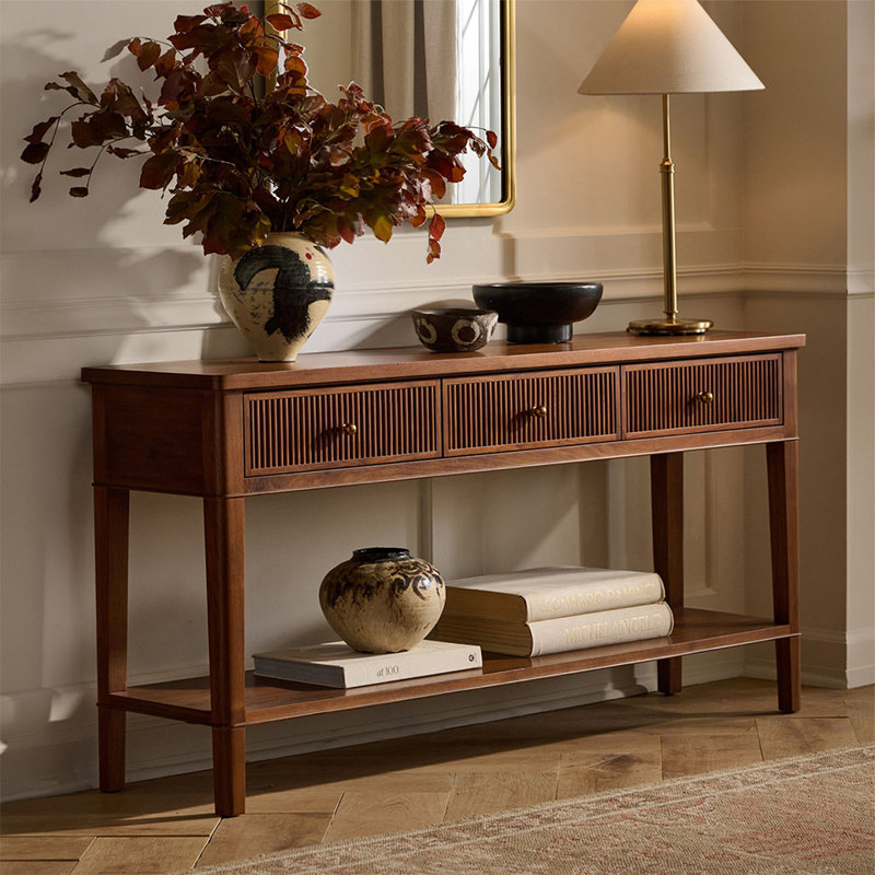 Armoire d'entrée de style américain rétro, H 29,92 po x l 59,05 po x P 15,75 po, Dark Brown