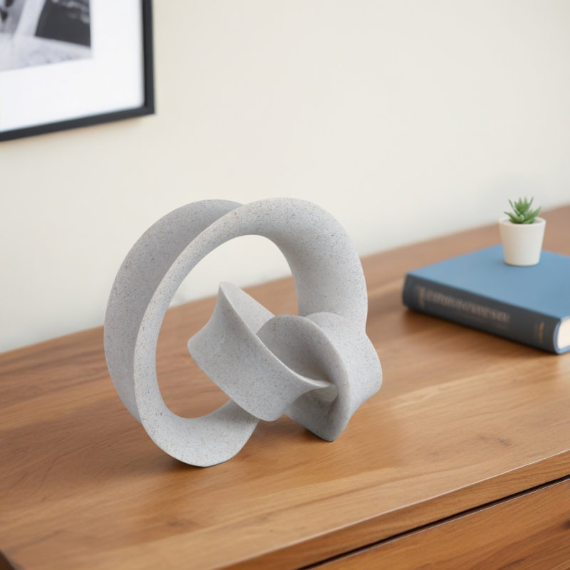Sagebrook Home 8" Menen Small Loop Statuary, Gray