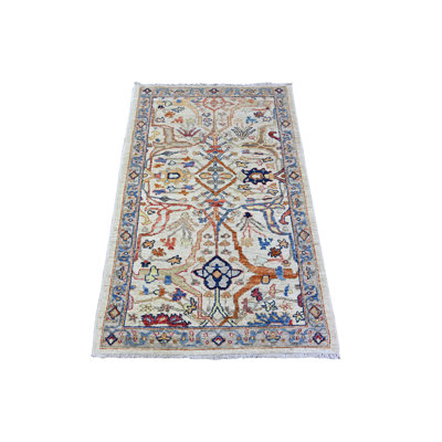 3'1" x 4'8" New Hand Knotted Grey Wool Rectangle Oriental Rug - MOA10288337