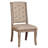 Paty 7Pc Dining Table Set With Leaf, 6 Beige Button-Tufted Chairs, Gray
