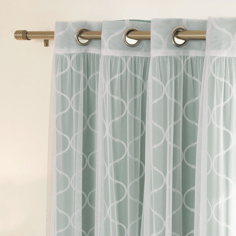 Paire de rideaux transparents avec œillets Granados, Menthe