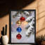 Art mural rétro noir, décorations de Noël colorées et flocons de neige, impressions de style rétro-782276957