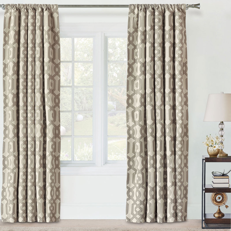 Rayland 100% Cotton Room Darkening Curtain Single Panel, 96" W x 120" L