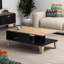 Table basse moderne, finition chêne et marbre, 35,4 x 13,9 x 21,3 pouces | 100% panneau de particules enduit de mélamine, épaisseur: 0,7 pouce | Conception élégante et durable pour le salon, concept de nouveauté élégant-1199961182