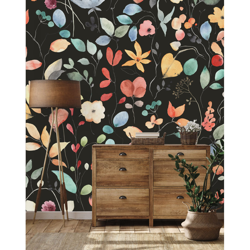 Floral Wall Mural, 100" W x 8.33" L