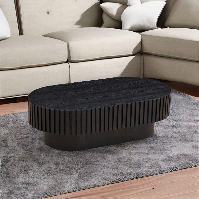 Table basse à tambour Handcraft, Noir, noir, noir, noir