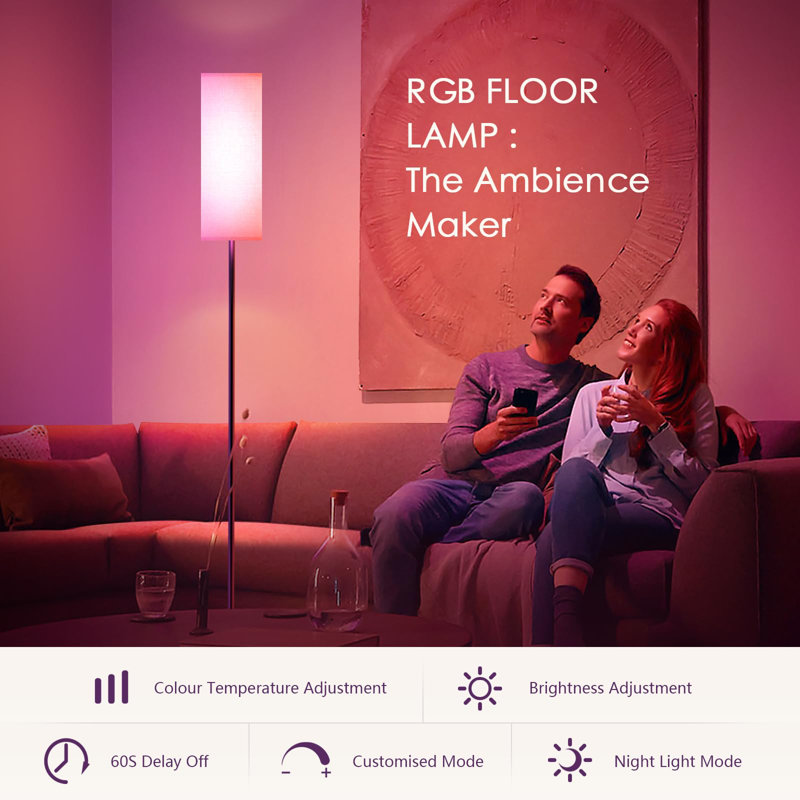Lampe sur pied polyvalente à DEL RVB | Respectueux de la vue, température de couleur réglable