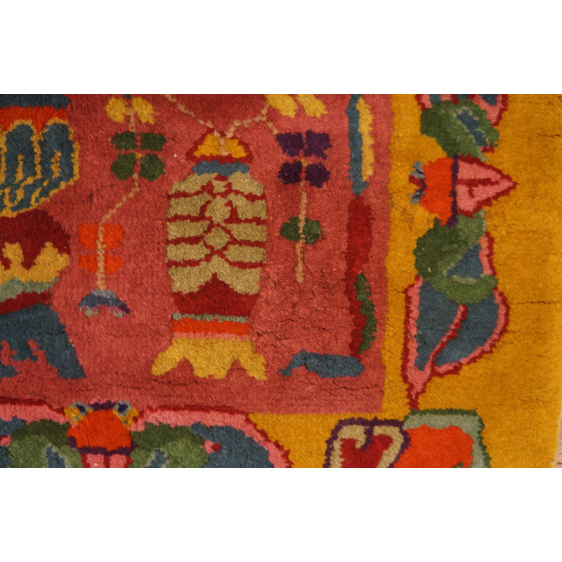 Antique Rectangle Chinese - Art Deco Small Scatter Size 1920s Wool Knotted Rug