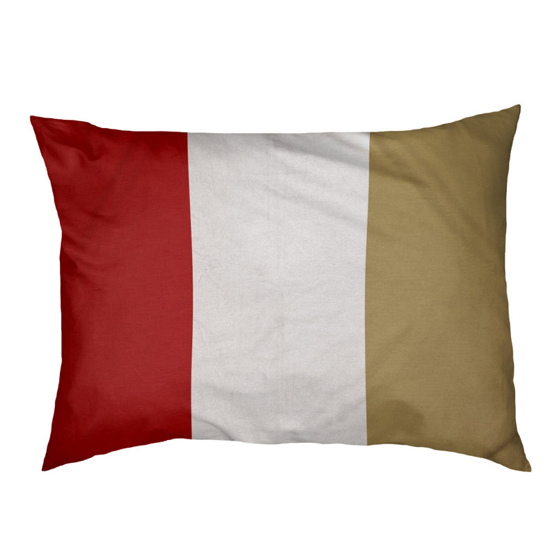 Oreiller Syracuse, Moyen (l 28 po x P 18 po x H 6 po), Rouge / blanc / or