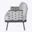 Causeuse et table en acier, gris