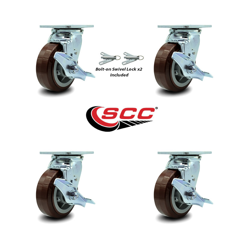 4 Piece Polyurethane Caster Set
