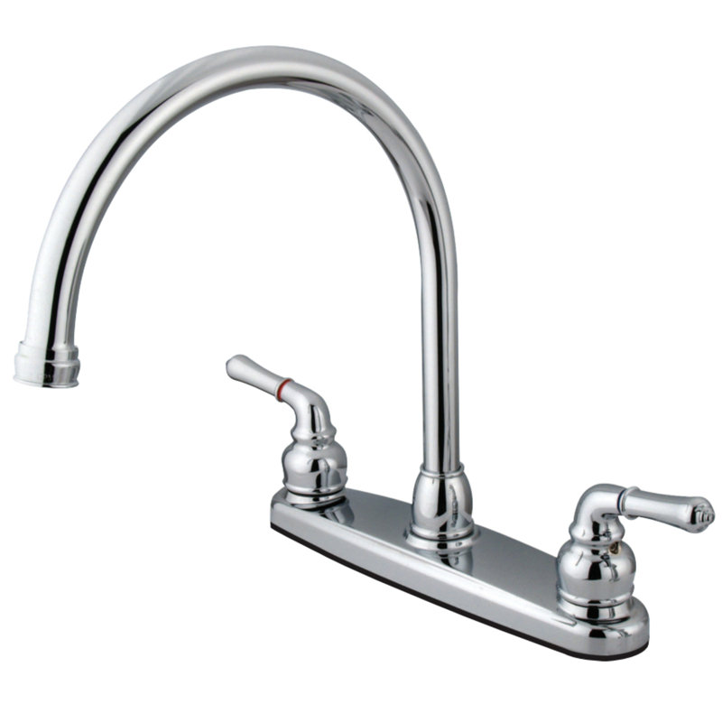 Robinet de cuisine à poignée double central à Magellan, Chrome poli