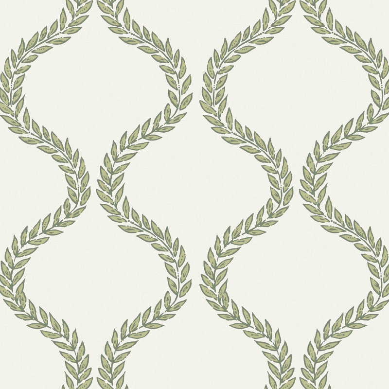 Laurel Leaf Trellis Willow Wallpaper, Laurel Leaf Trellis Willow Wallpaper