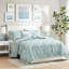 Lit double / grand en coton Courtepointe réversible 4 pièces avec coussin décoratif Coral brodé, double / grand. Lavable à la machine, prélavé