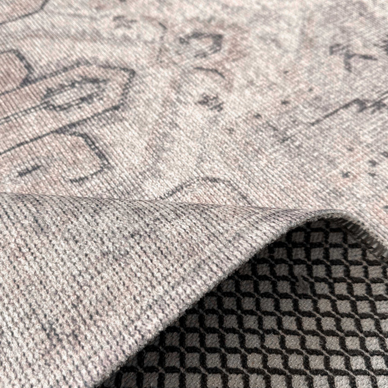 Chenille de coton oriental gris gris Kilim Base de coton antidérapant Kilim, Rectangle 6 pi 7 po x 11 pi 6 po