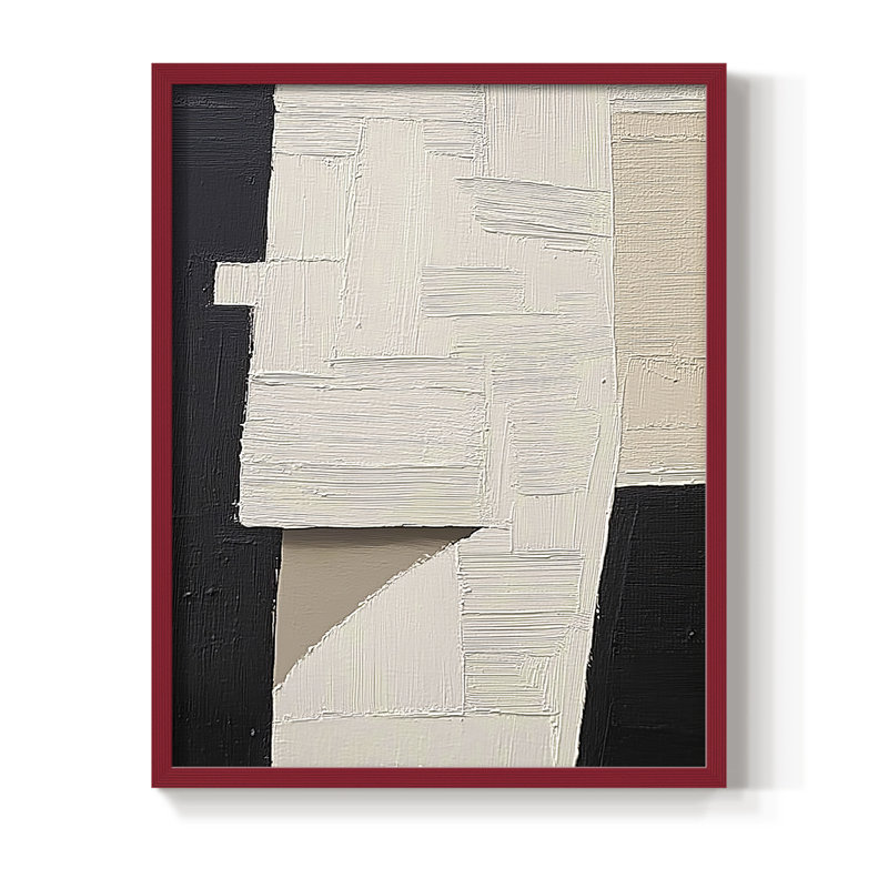 Série ABSTRACT DCLI, reproduction encadrée - bois massif, H 21 po x l 17 po, Rouge