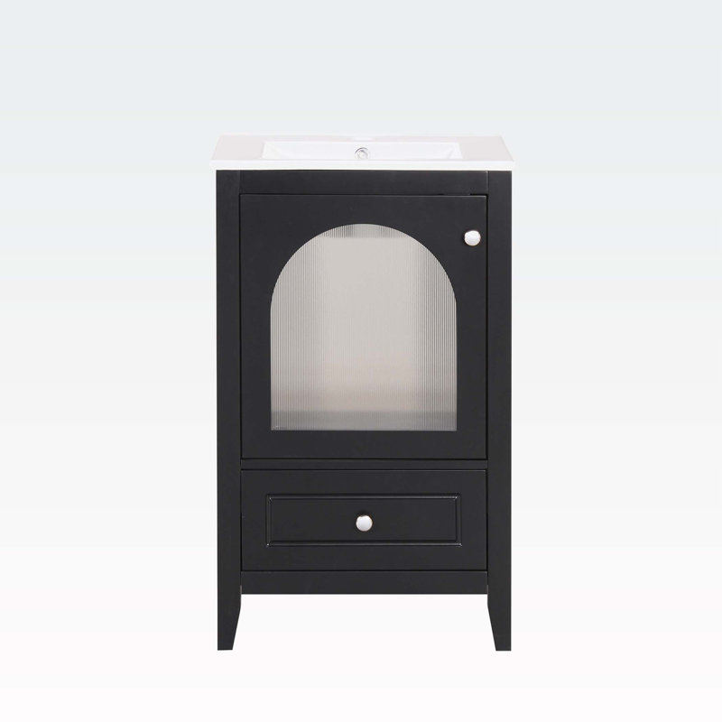 20" Bathroom Vanity with Sink, Black